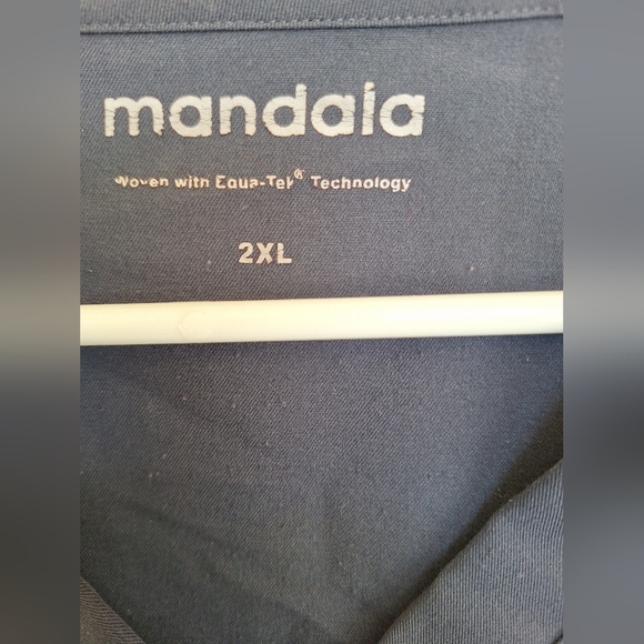 Scrub Top Mandala Plus Sz2XL Gray Pockets - Picture 4 of 7